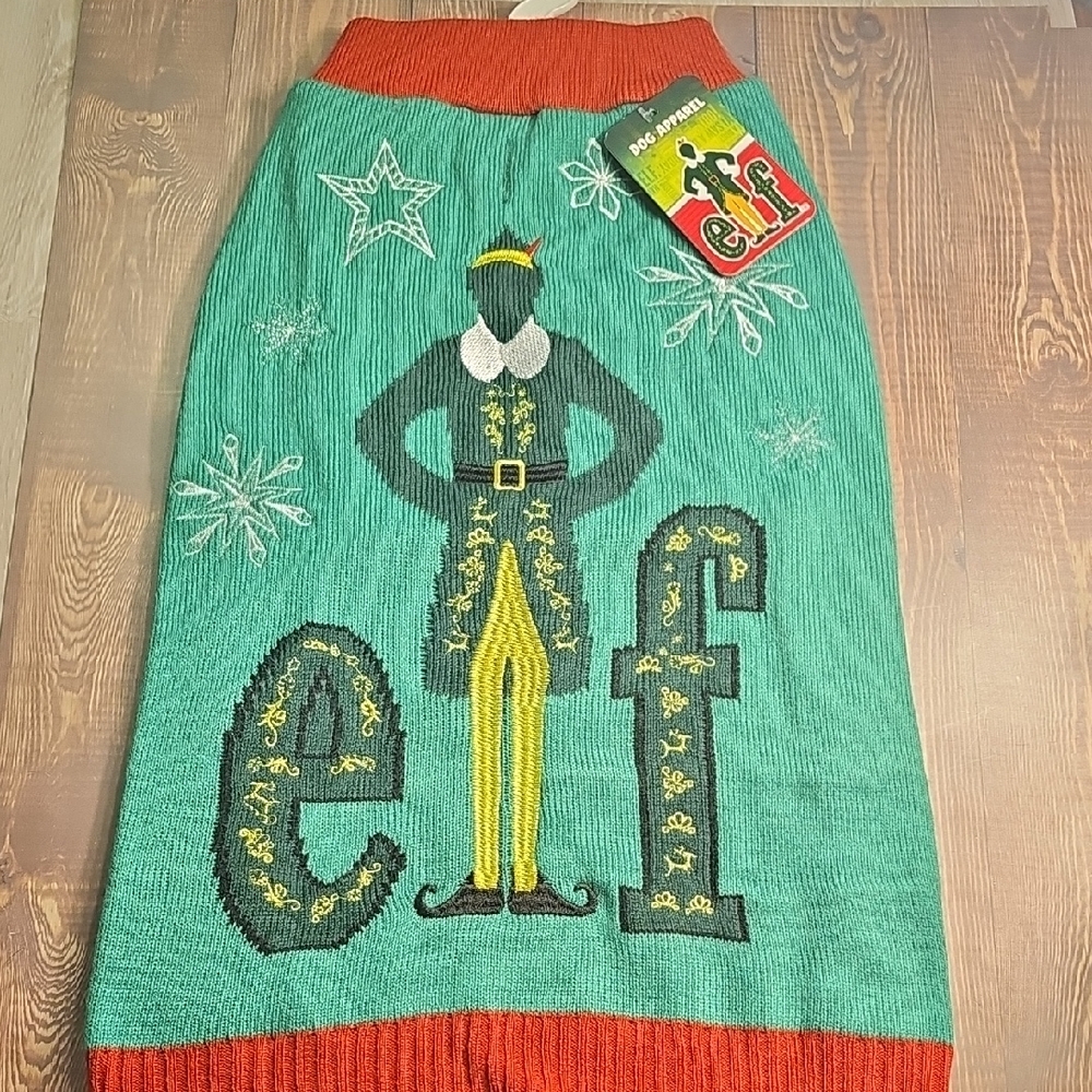 Elf Green and Red Dog Sweater